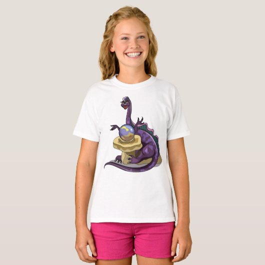 Illustration eines Plateosaurus Fortune Teller. T-Shirt (Vorne ganz)