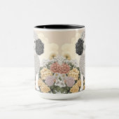 Illustration eines Poodles in Whimsikalen Blume Tasse (Zentrum)