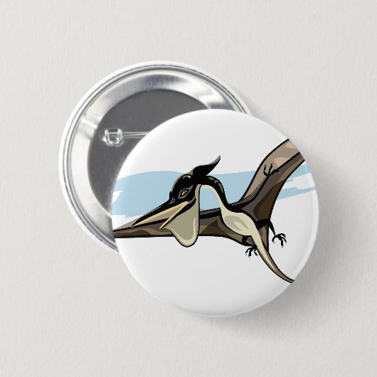 Illustration eines Pteranodon Dinosauriers. Button (Vorne & Hinten)