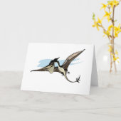 Illustration eines Pteranodon Dinosauriers. Karte (Gelbe Blume)