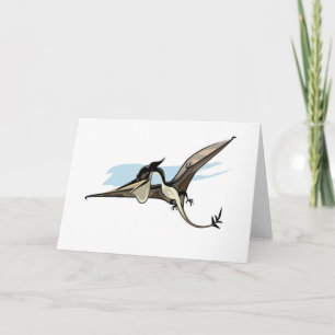 Illustration eines Pteranodon Dinosauriers. Karte