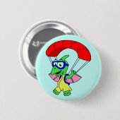 Illustration eines Pterodactylparachuting. Button (Vorne & Hinten)