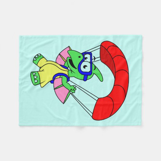 Illustration eines Pterodactylparachuting. Fleecedecke (Vorderseite (Horizontal))
