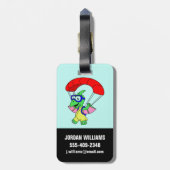 Illustration eines Pterodactylparachuting. Gepäckanhänger (Rückseite vertikal)