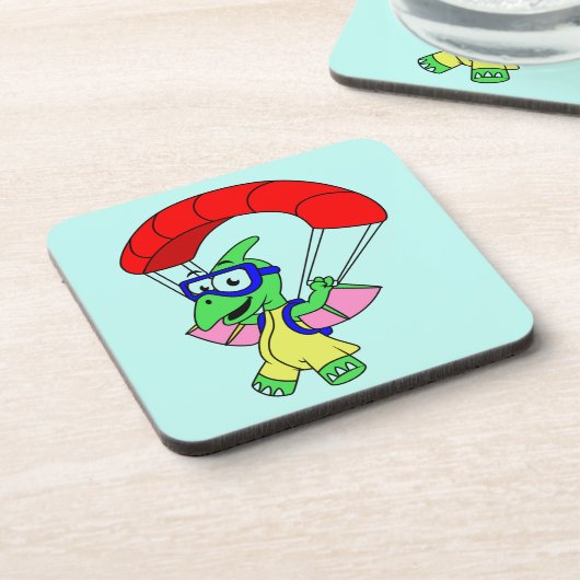 Illustration eines Pterodactylparachuting. Getränkeuntersetzer (Linke Seite)