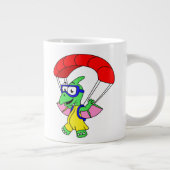 Illustration eines Pterodactylparachuting. Jumbo-Tasse (Rechts)