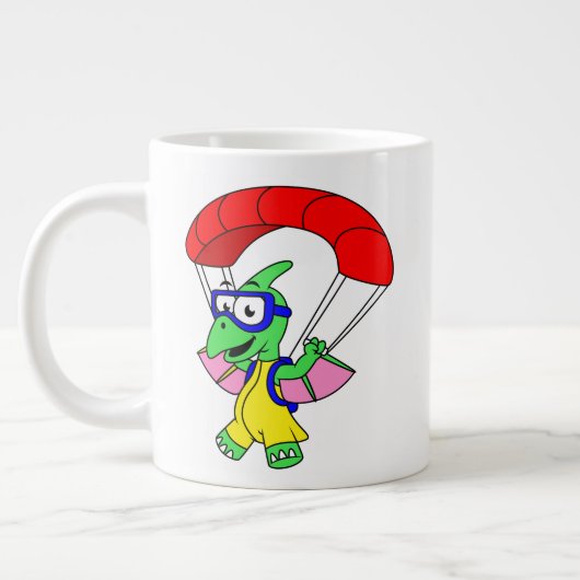 Illustration eines Pterodactylparachuting. Jumbo-Tasse (Links)