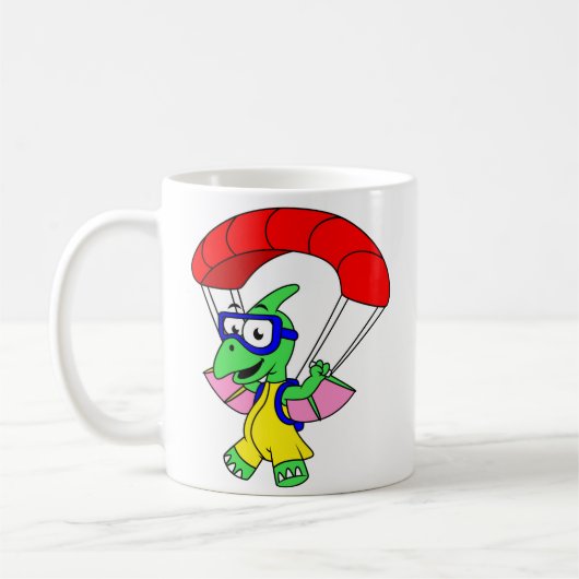 Illustration eines Pterodactylparachuting. Kaffeetasse (Links)