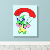 Illustration eines Pterodactylparachuting. Leinwanddruck (Insitu (Holzboden))