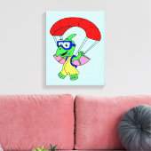 Illustration eines Pterodactylparachuting. Leinwanddruck (Insitu (Wohnzimmer))