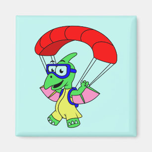 Illustration eines Pterodactylparachuting. Magnet