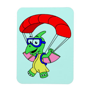 Illustration eines Pterodactylparachuting. Magnet
