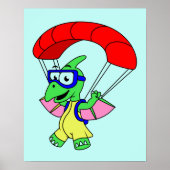 Illustration eines Pterodactylparachuting. Poster (Vorne)