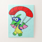 Illustration eines Pterodactylparachuting. Puzzle (Vertikal)
