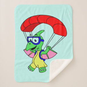 Illustration eines Pterodactylparachuting. Sherpadecke