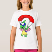Illustration eines Pterodactylparachuting. T-Shirt (Vorderseite)