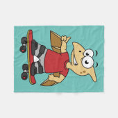 Illustration eines Pterosaurus Skateboarding. Fleecedecke (Vorderseite (Horizontal))