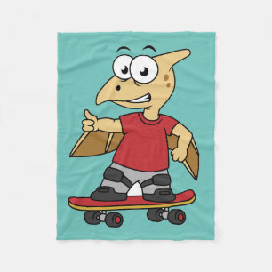 Illustration eines Pterosaurus Skateboarding. Fleecedecke