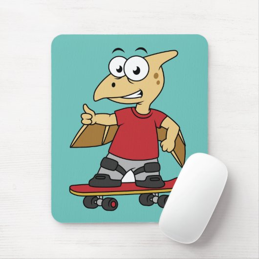 Illustration eines Pterosaurus Skateboarding. Mousepad (Mit Mouse)