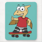 Illustration eines Pterosaurus Skateboarding. Mousepad (Vorne)