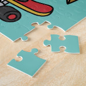 Illustration eines Pterosaurus Skateboarding. Puzzle (Seite)