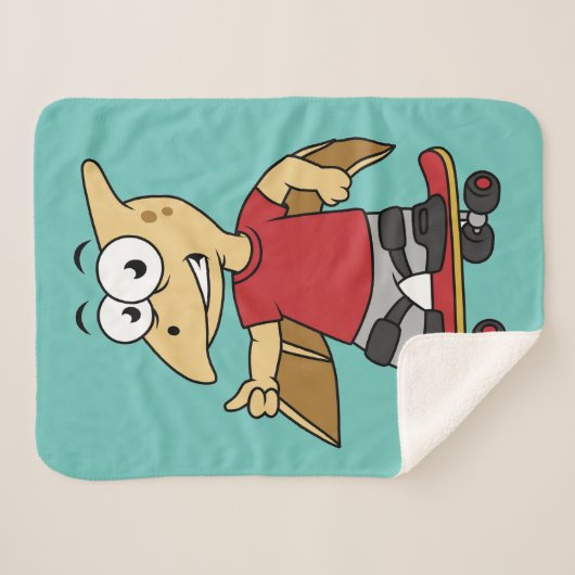 Illustration eines Pterosaurus Skateboarding. Sherpadecke (Vorderseite (Horizontal))