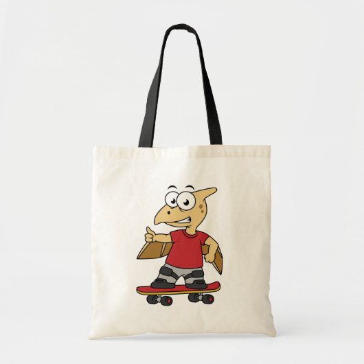 Illustration eines Pterosaurus Skateboarding. Tragetasche (Vorne)