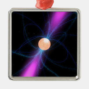 Illustration eines Pulsar 2 Silbernes Ornament
