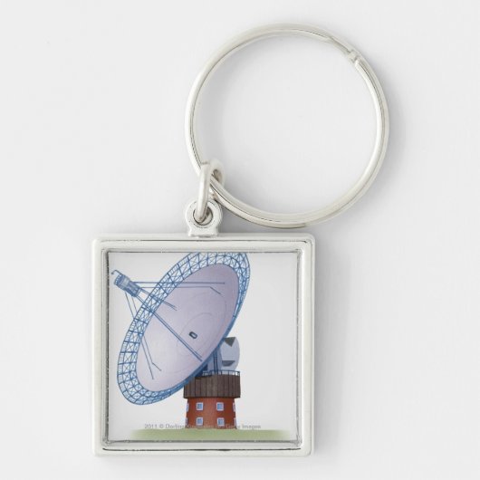 Illustration eines Radioteleskops Schlüsselanhänger (Vorne)
