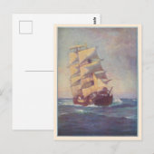 Illustration eines Rahsegelschiffs Postkarte (Vorne/Hinten)