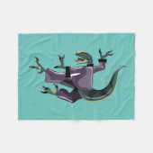Illustration eines Raptor Darstellend Karate. Fleecedecke (Vorderseite (Horizontal))