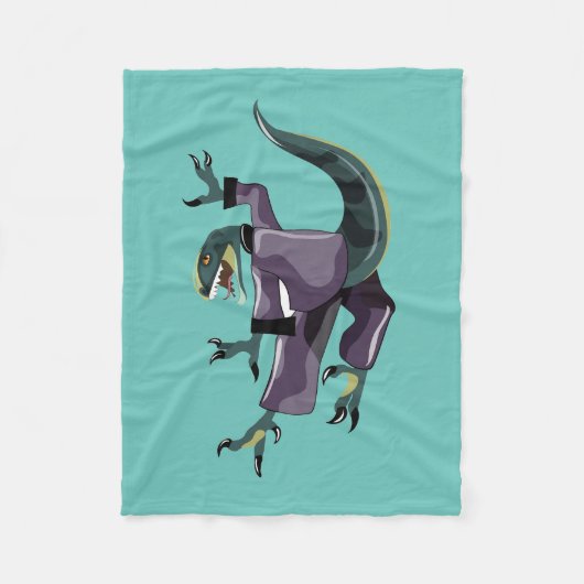 Illustration eines Raptor Darstellend Karate. Fleecedecke (Vorderseite)