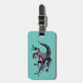 Illustration eines Raptor Darstellend Karate. Gepäckanhänger (Vorderseite vertikal)