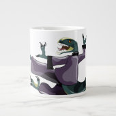 Illustration eines Raptor Darstellend Karate. Jumbo-Tasse (Vorderseite)