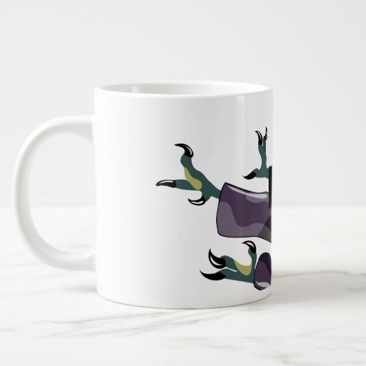 Illustration eines Raptor Darstellend Karate. Jumbo-Tasse (Links)