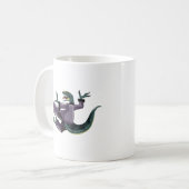 Illustration eines Raptor Darstellend Karate. Kaffeetasse (Vorderseite Links)