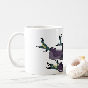 Illustration eines Raptor Darstellend Karate. Kaffeetasse