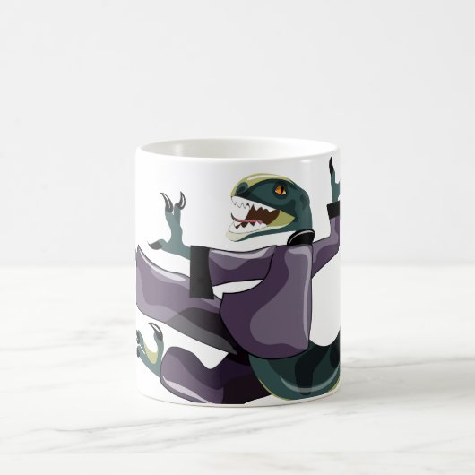 Illustration eines Raptor Darstellend Karate. Kaffeetasse (Mittel)