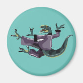 Illustration eines Raptor Darstellend Karate. Magnet (Vorne)