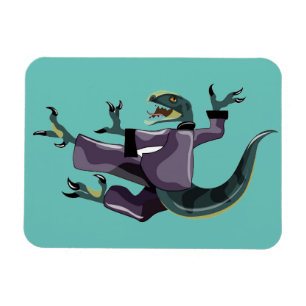 Illustration eines Raptor Darstellend Karate. Magnet