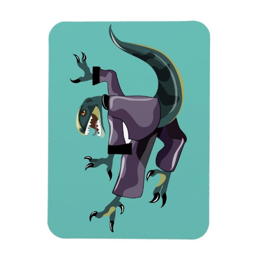 Illustration eines Raptor Darstellend Karate. Magnet (Vertikal)