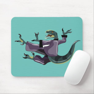 Illustration eines Raptor Darstellend Karate. Mousepad