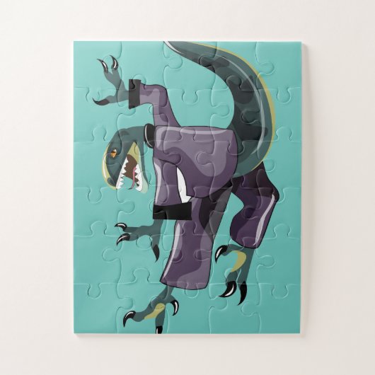 Illustration eines Raptor Darstellend Karate. Puzzle (Vertikal)