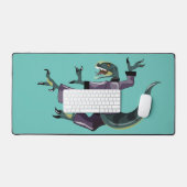 Illustration eines Raptor Darstellend Karate. Schreibtischunterlage (Tastatur & Maus)