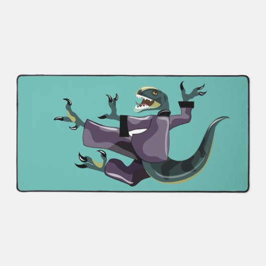 Illustration eines Raptor Darstellend Karate. Schreibtischunterlage (Vorderseite)