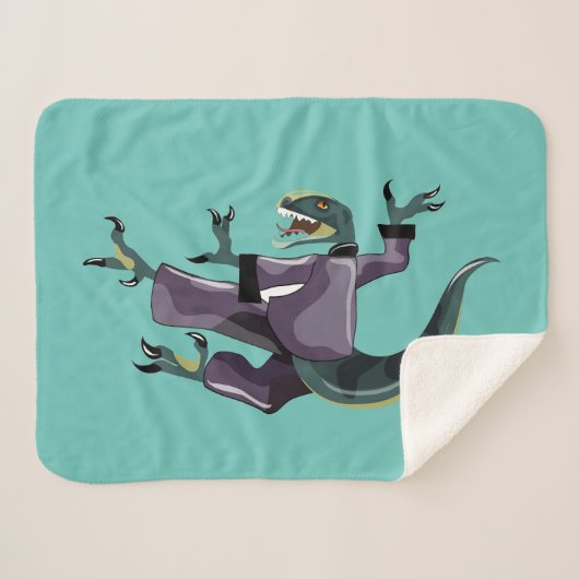 Illustration eines Raptor Darstellend Karate. Sherpadecke (Vorderseite (Horizontal))