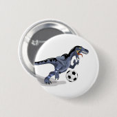 Illustration eines Raptor Dinosauriers, der Fußbal Button (Vorne & Hinten)