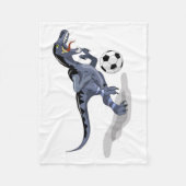 Illustration eines Raptor Dinosauriers, der Fußbal Fleecedecke (Vorderseite)