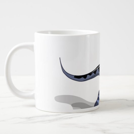 Illustration eines Raptor Dinosauriers, der Fußbal Jumbo-Tasse (Links)