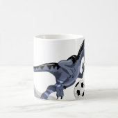 Illustration eines Raptor Dinosauriers, der Fußbal Kaffeetasse (Mittel)